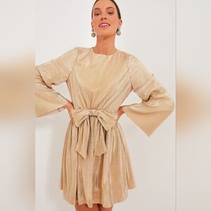 Hyacinth House Tuckernuck Bell Sleeved Goldie Bow Mini Dress Women's Size Large